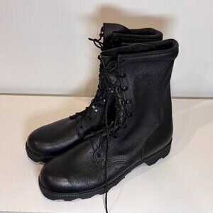 9.5/10 - Vintage RO Search Black Leather Military Combat Boots 1989 Sz 12.5 R